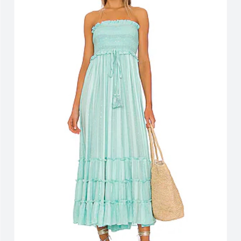 PQ Swim Light Blue Strapless Maxi Dress